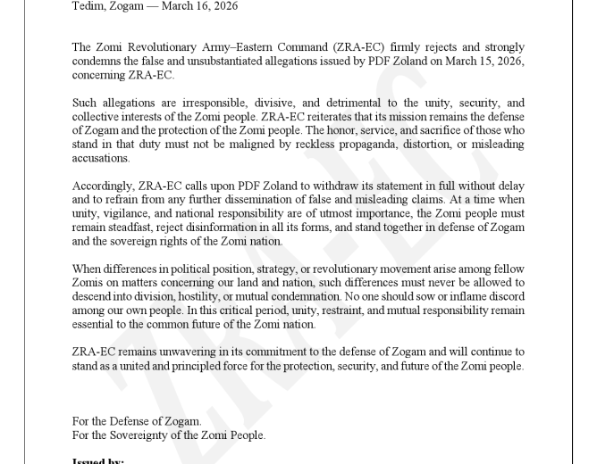 ZRA-EC Rejects False and Unsubstantiated Claims by PDF Zoland